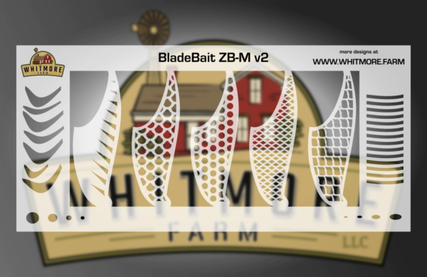 Blade Bait v2 Fishing Lure Airbrush Stencil - 2.4" - ZB-M