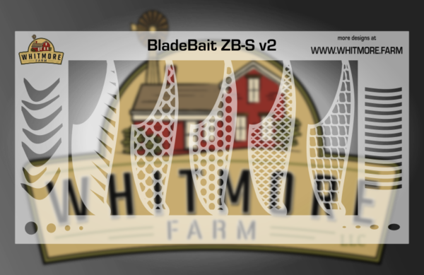 Blade Bait v2 Fishing Lure Airbrush Stencil - 2" ZB-S ( 2 pack )