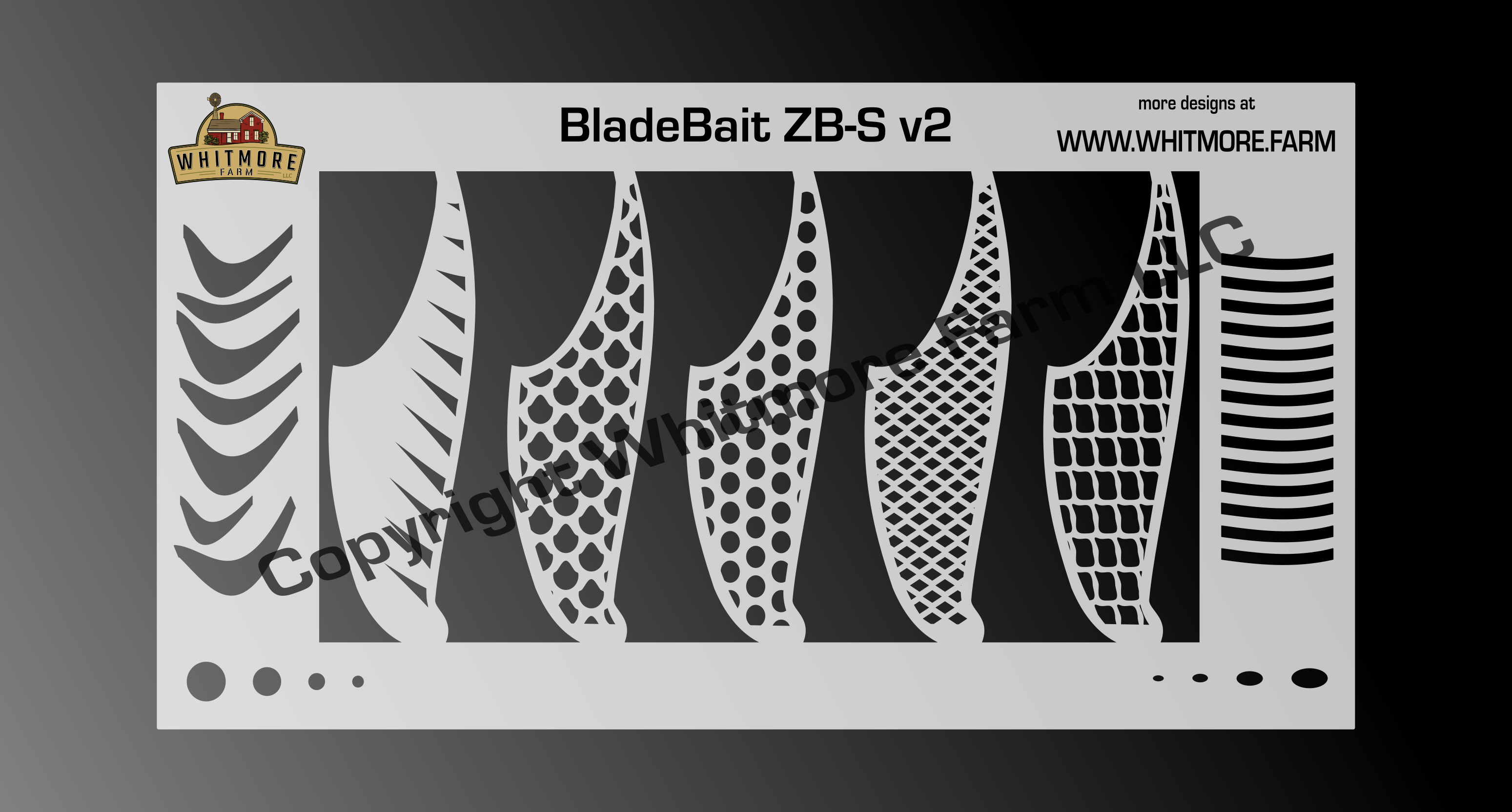Blade Bait v2 Fishing Lure Airbrush Stencil – 2″ ZB-S ( 2 pack ) – Whitmore  Farm