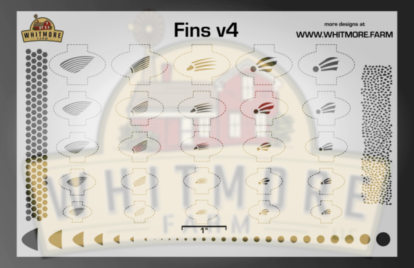Fins v4 Pectoral Fishing Lure Airbrush Stencil