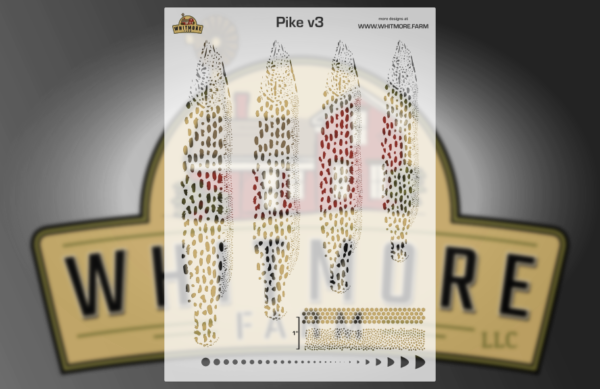 Pike v3 Fishing Lure Airbrush Stencil - Large Format