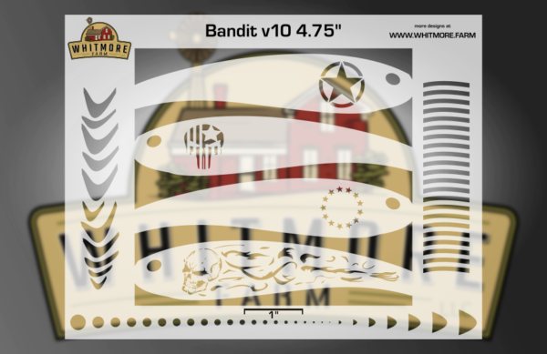 Bandit v10 Fishing Lure Airbrush Stencil