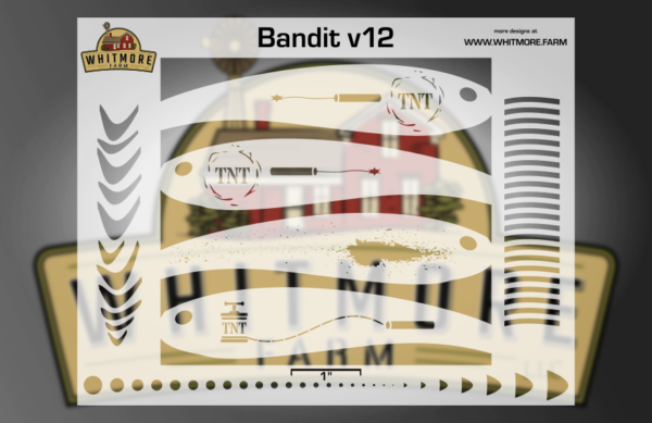 Bandit v12 Fishing Lure Airbrush Stencil