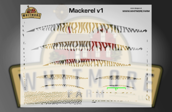 Mackerel v1 Fishing Lure Airbrush Stencil