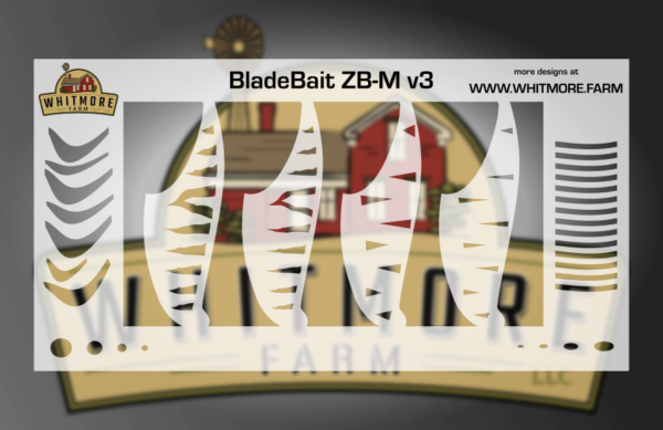 Blade Bait v3 Fishing Lure Airbrush Stencil - 2.4" - ZB-M