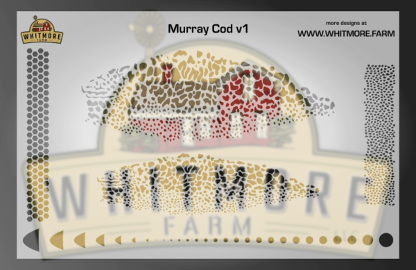 Murray Cod v1 Mesh Fishing Lure Airbrush Stencil