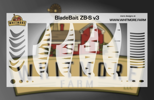 Blade Bait v3 Fishing Lure Airbrush Stencil - 2.0" - ZB-S ( 2 pack )