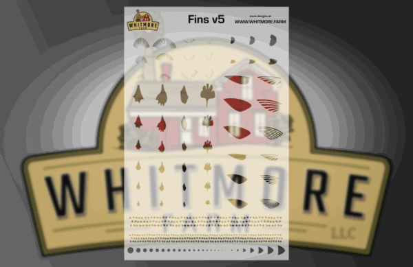 Fins v5 Pectoral Fishing Lure Airbrush Stencil