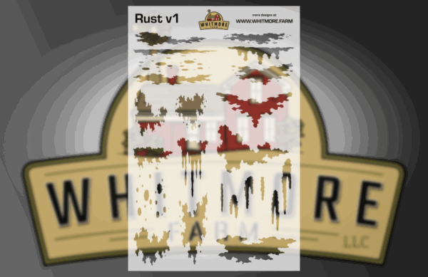 Rust v1 - Rust and Corrosion Fishing Lure Airbrush Stencil