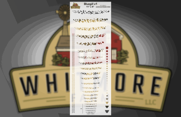 Bluegill v1 Mesh Fishing Lure Airbrush Stencil 11" x 4"