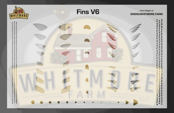 Fins v6 Pectoral Fishing Lure Airbrush Stencil