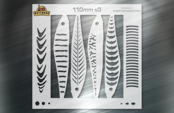 Jerkbait v3 Fishing Lure Airbrush Stencil - 110mm