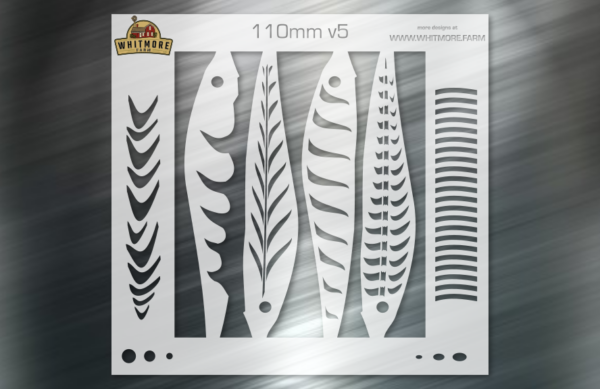 Jerkbait v5 Fishing Lure Airbrush Stencil - 110mm