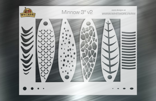 Minnow Fishing Lure Airbrush Stencil #2 -3 Inch