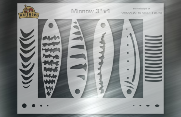 Minnow Fishing Lure Airbrush Stencil #1 - 3 Inch