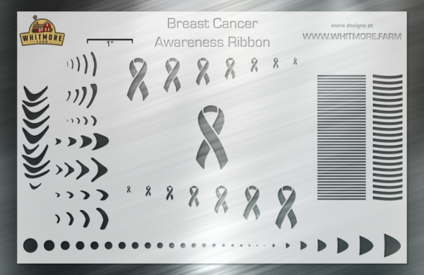 Breast Cancer Awareness Ribbon Mesh Fishing Lure Airbrush Stencil