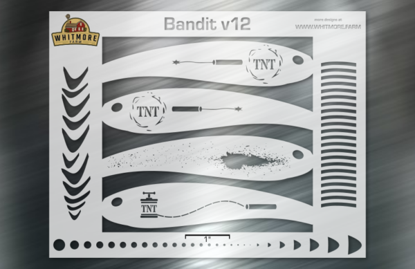 Bandit v12 Fishing Lure Airbrush Stencil