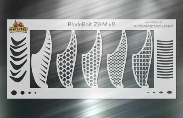Blade Bait v2 Fishing Lure Airbrush Stencil - 2.4" - ZB-M