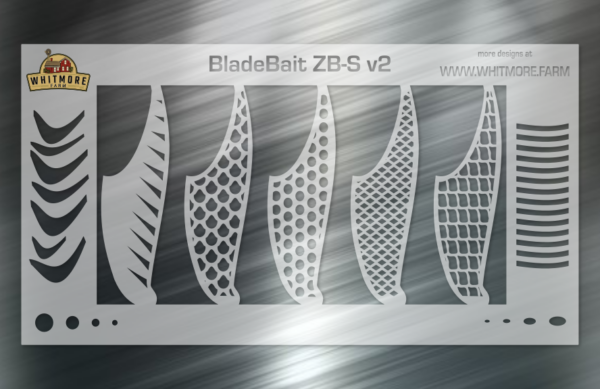 Blade Bait v2 Fishing Lure Airbrush Stencil - 2" ZB-S ( 2 pack )