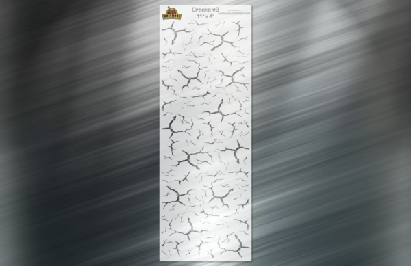 Cracks v3 Large Format Mesh Fishing Lure Airbrush Stencil - 11" x 4"