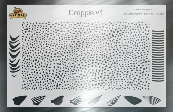 Crappie v1 Mesh Fishing Lure Airbrush Stencil