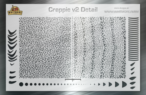Crappie v2 Fine Detail Mesh Fishing Lure Airbrush Stencil