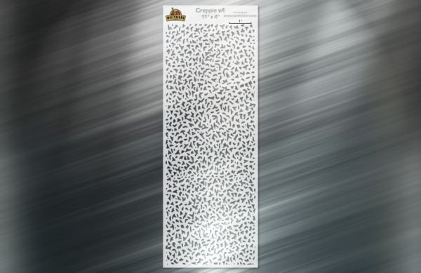 Crappie v4 Large Format Mesh Fishing Lure Airbrush Stencil - 11" x 4"