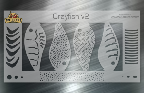 Crayfish Fishing Lure Airbrush Stencil v2