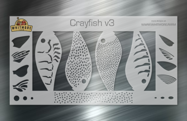 Crayfish Fishing Lure Airbrush Stencil v3