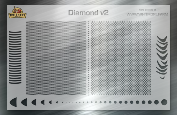 Diamond v2 Fine Detail Mesh Fishing Lure Airbrush Stencil