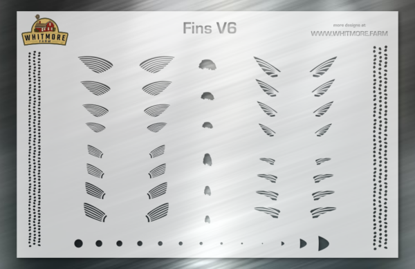 Fins v6 Pectoral Fishing Lure Airbrush Stencil
