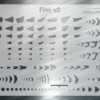 Fins v2 Assortment Fishing Lure Airbrush Stencil - Fins and Gills
