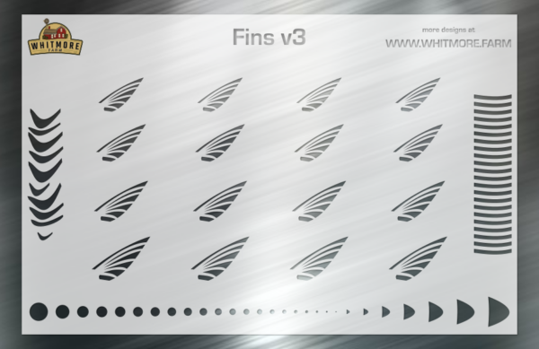 Fins v3 Pectoral Fishing Lure Airbrush Stencil