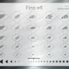 Fins v4 Pectoral Fishing Lure Airbrush Stencil