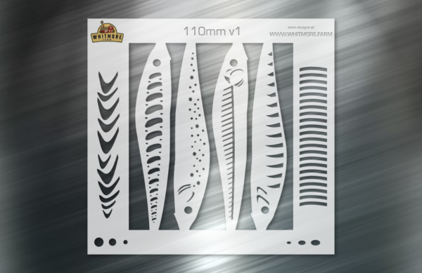 Jerkbait Fishing Lure Airbrush Stencil - 110mm
