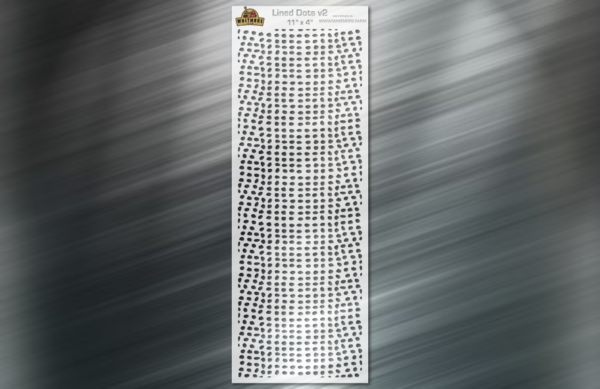Lined Dots v2 Large Format Mesh Fishing Lure Airbrush Stencil - 11" x 4"