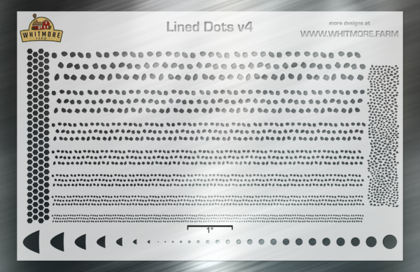 Lined Dots v4 Mesh Fishing Lure Airbrush Stencil