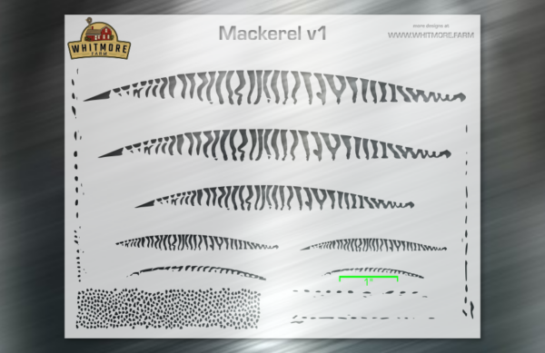 Mackerel v1 Fishing Lure Airbrush Stencil