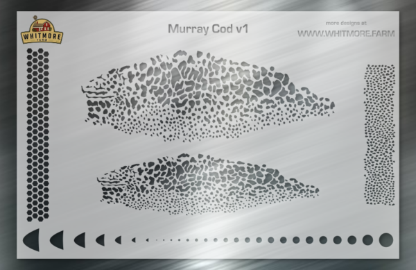 Murray Cod v1 Mesh Fishing Lure Airbrush Stencil