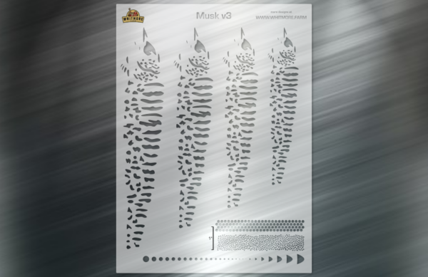 Musk v3 Fishing Lure Airbrush Stencil - Large Format