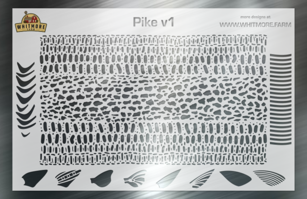 Pike v1 Mesh Fishing Lure Airbrush Stencil