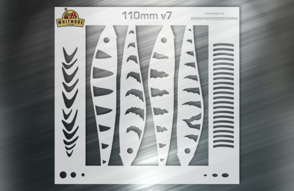 Jerkbait v7 Fishing Lure Airbrush Stencil - 110mm