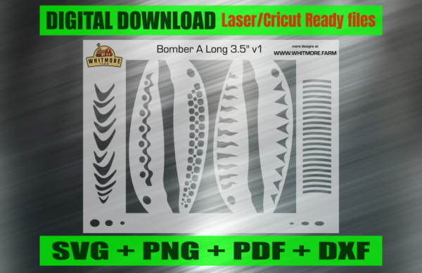 Bomber A Airbrush Fishing Lure Stencils SVG DXF PDF | Custom Crankbait Baits Laser Cut Files | Painting Template Digital Download