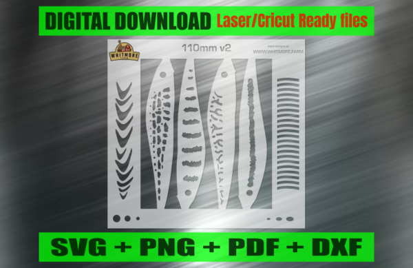 Jerkbait v2 Airbrush Fishing Lure Stencils SVG DXF PDF | Custom Crankbait Baits Laser Cut Files | Painting Template Digital Download