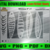Minnow Airbrush Fishing Lure Stencils SVG DXF PDF | Custom Crankbait Baits Laser Cut Files | Painting Template Digital Download