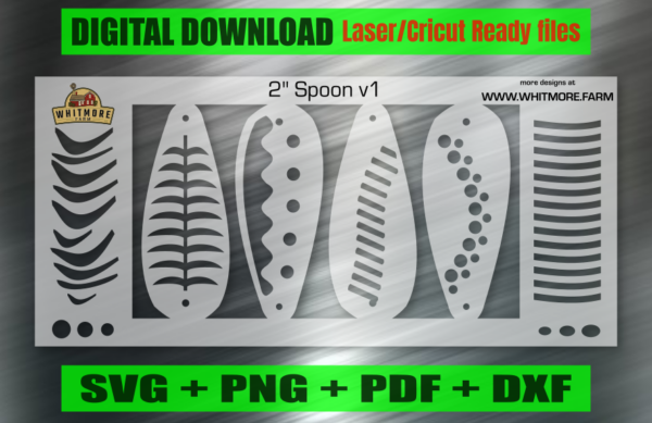 Spoon Airbrush Fishing Lure Stencils SVG DXF PDF | Custom Crankbait Baits Laser Cut Files | Painting Template Digital Download