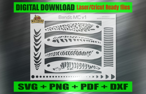 Bandit v1 Airbrush Fishing Lure Stencils SVG DXF PDF | Custom Crankbait Baits Laser Cut Files | Painting Template Digital Download (Copy)