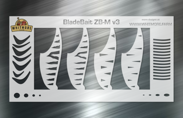 Blade Bait v3 Fishing Lure Airbrush Stencil - 2.4" - ZB-M
