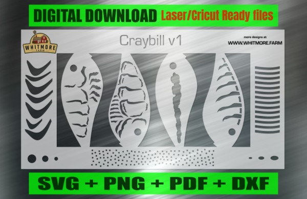 Craybill v1 Airbrush Fishing Lure Stencils SVG DXF PDF | Custom Crankbait Baits Laser Cut Files | Painting Template Digital Download