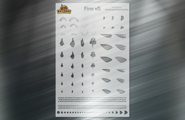 Fins v5 Pectoral Fishing Lure Airbrush Stencil